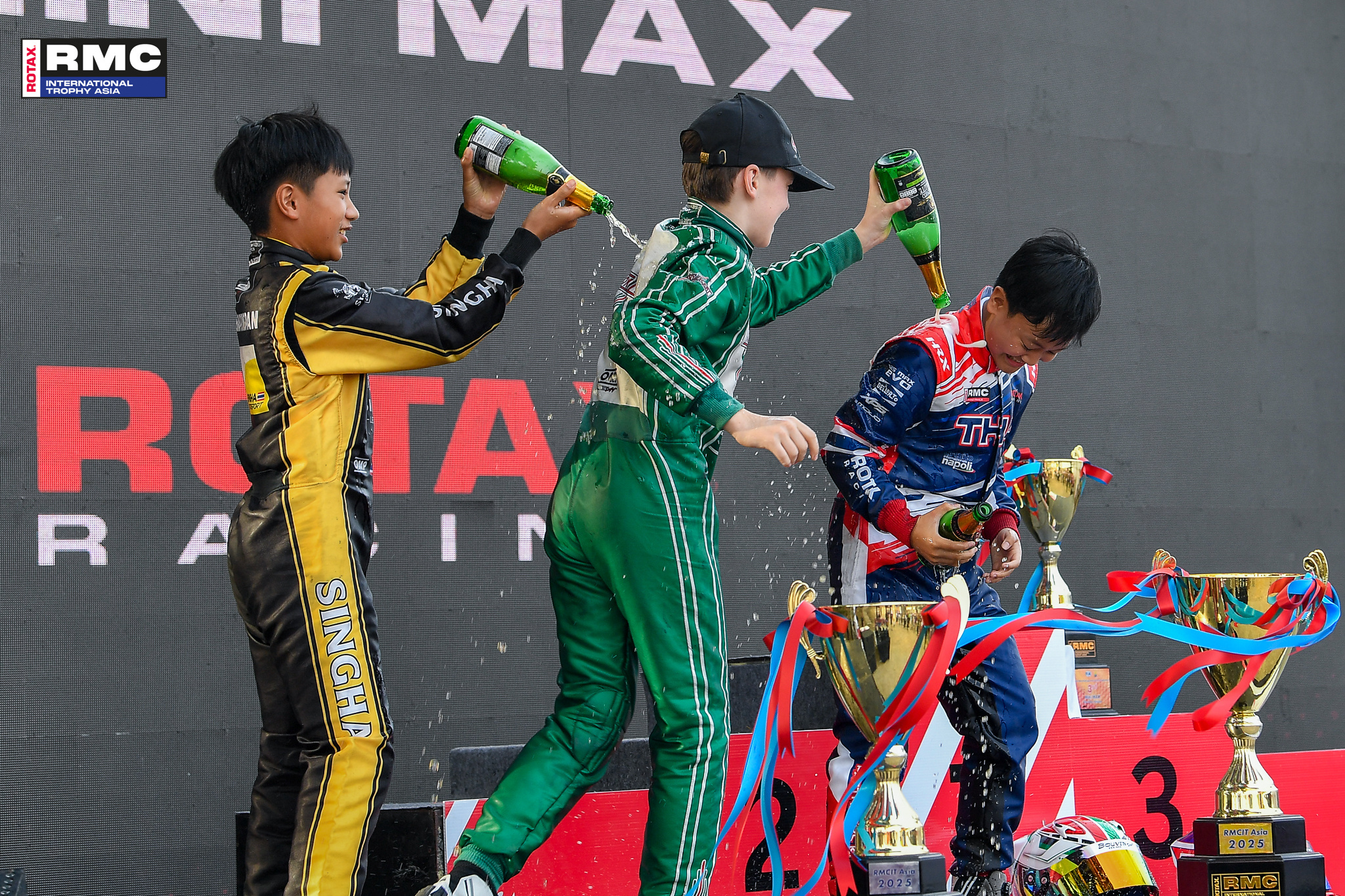 RMCIT Asia Mini MAX Winners celebrating at the stage
